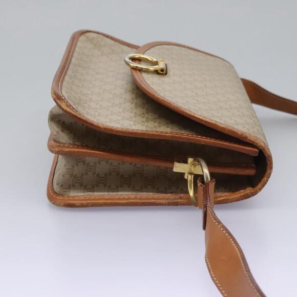 CELINE Macadam Canvas Shoulder Bag Beige Gold - Picture 5 of 13